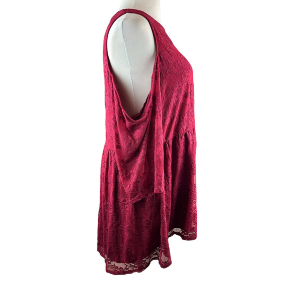 Torrid Babydoll Stretch Lace Cold Shoulder Top Biking Red Plus Size 4 4X - Picture 5 of 15